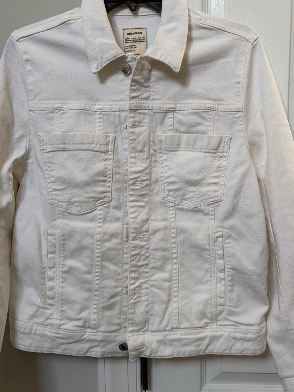 Zadig & Voltaire White Denim-Style Jean Jacket